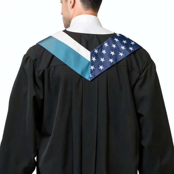 San Marino America Flags Graduation Stole Polyester Unisex-2