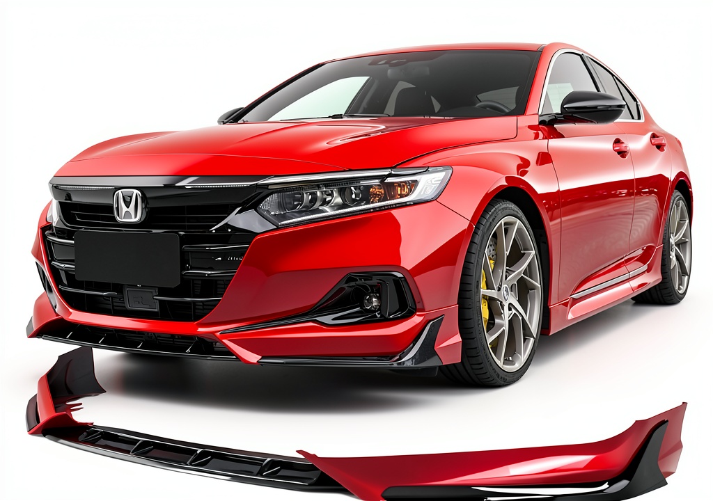 Cuztom Tuning front bumper lip splitter installed on a Honda Accord