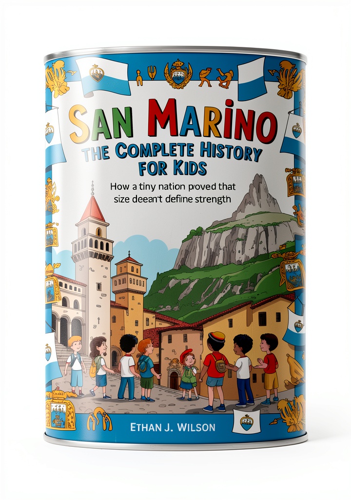 Historical book cover showing European country illustrations