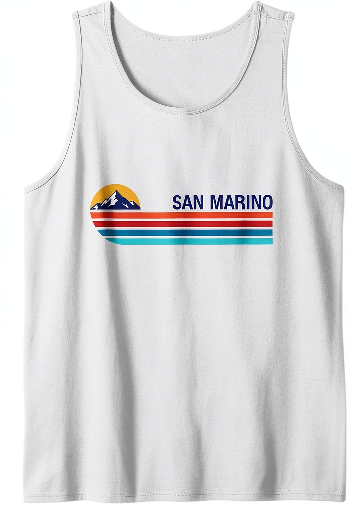 'San Marino vintage t-shirt displayed on a person outdoors'