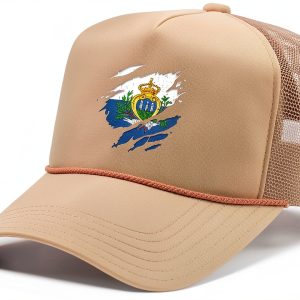 San Marino Flag Trucker Hat Adjustable Mesh Cap Unisex Adult-0