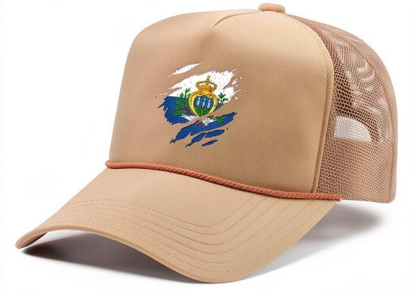 San Marino Flag Trucker Hat Adjustable Mesh Cap Unisex Adult-0
