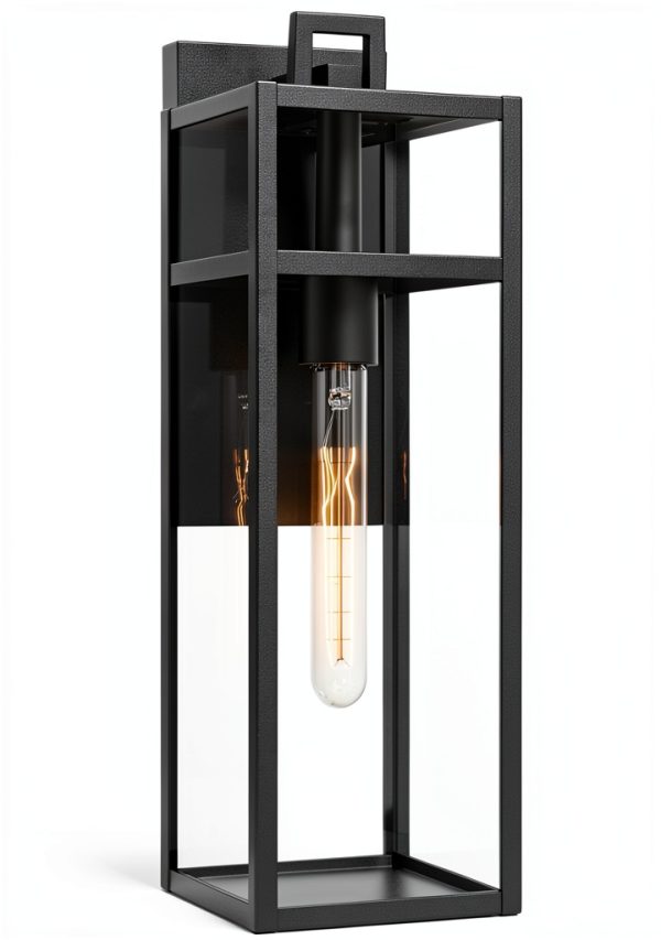 John Timberland Outdoor Wall Light Black Metal Contemporary-1