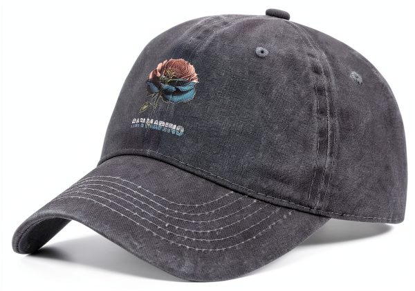 Vintage San Marino Flag Rose Flower Baseball Cap Unisex-1