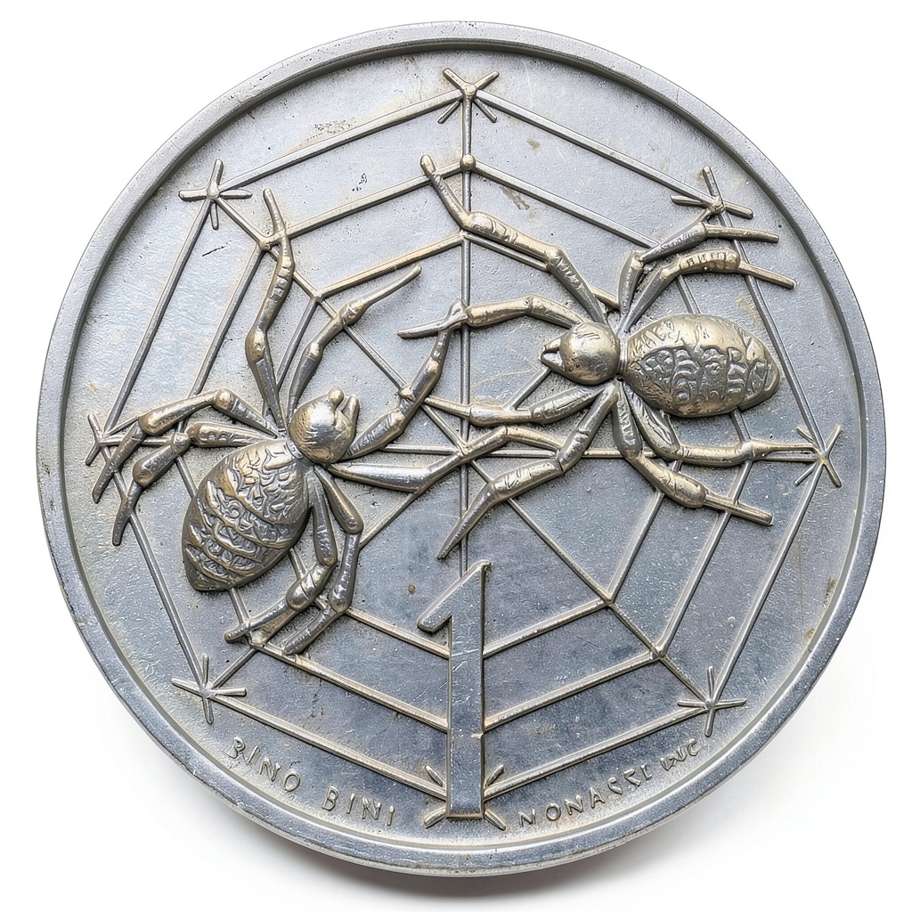 Close-up of 1975 DE copper coin showing details and Fair grade