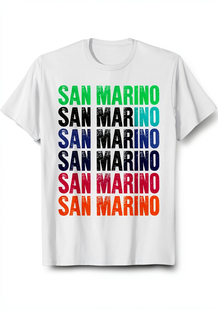 San Marino t-shirt displayed in vibrant colors on a neutral background