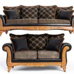 Roundhill Furniture Loveseat Ebony Faux Leather Classic-0