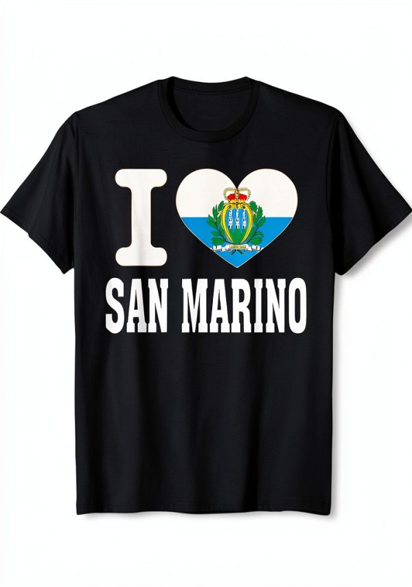 SAN MARINO Patriotic Apparel Heart Design Mens T-Shirt-0