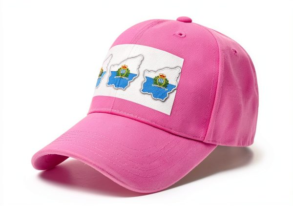 San Marino Flag Map Baseball Cap Adjustable Polyester Unisex-5