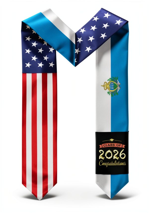 San Marino America Flags Graduation Stole Polyester Unisex-3