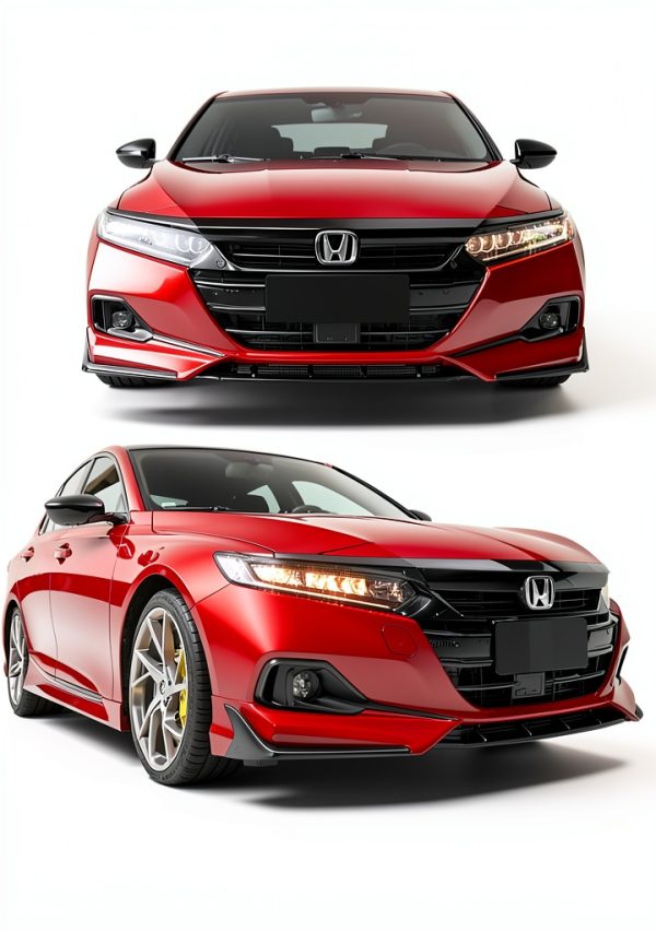 Cuztom Tuning Front Bumper Lip Splitter ABS Red Black-4