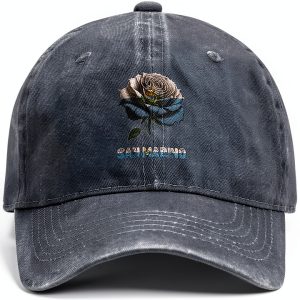 Vintage San Marino Flag Rose Flower Baseball Cap Unisex-0