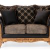 Roundhill Furniture Loveseat Ebony Faux Leather Classic-3