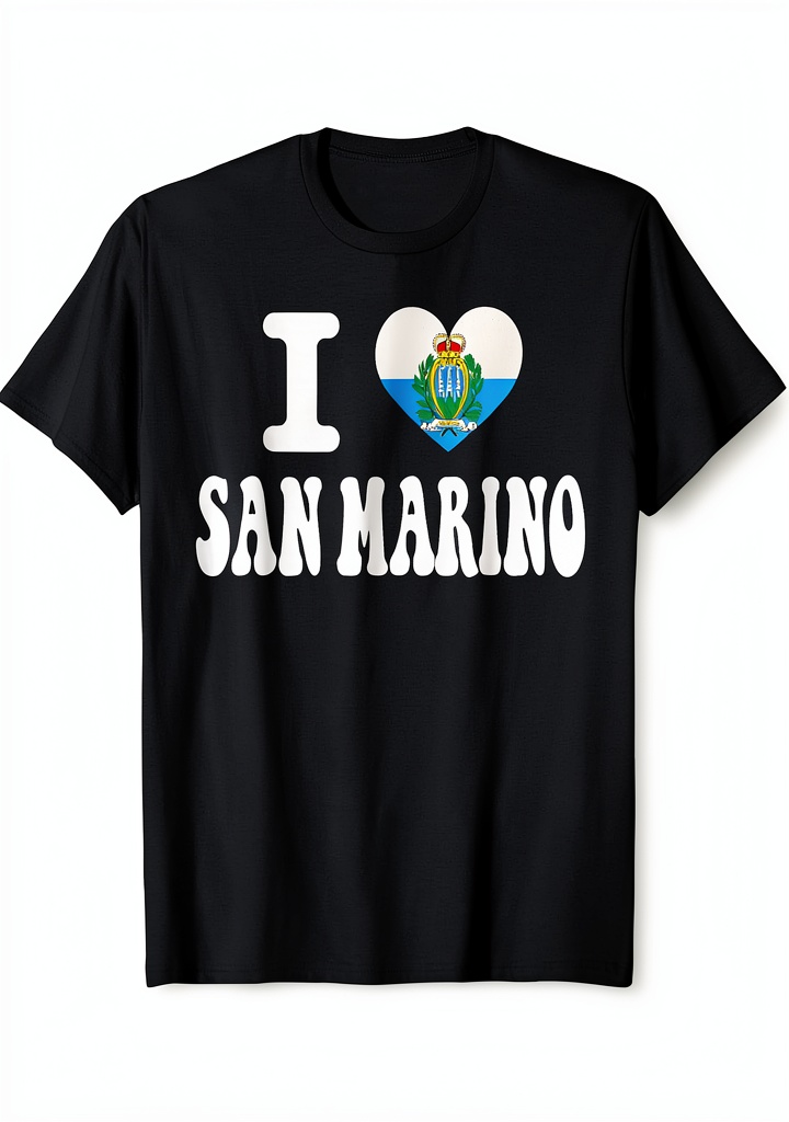 SAN MARINO retro graphic tee featuring heart design in national colors