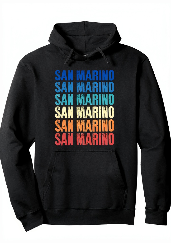 'San Marino Everyday Tee in colorful design on a person'