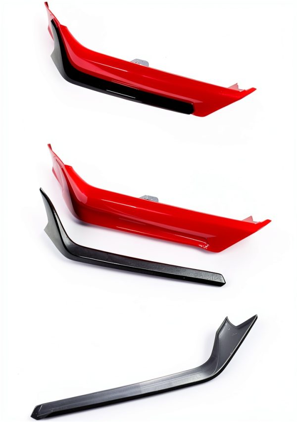 Cuztom Tuning Front Bumper Lip Splitter ABS Red Black-2