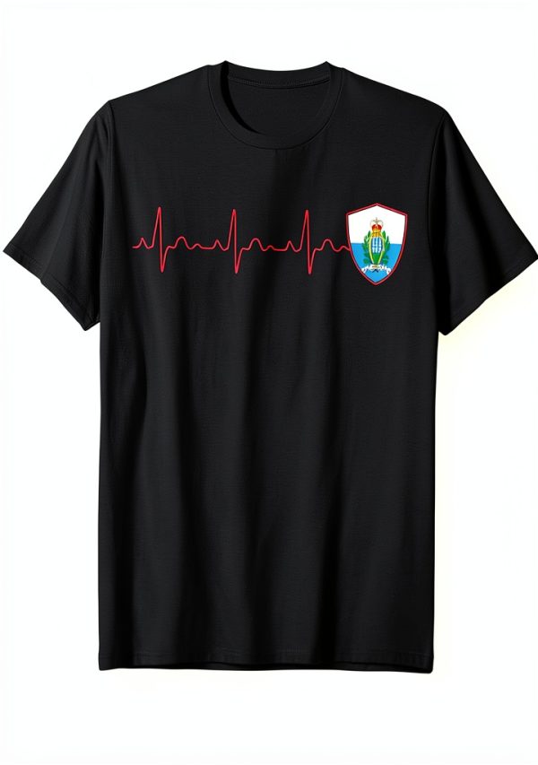 SAN MARINO Patriotic Apparel Red Heart Design Mens T-Shirt-0