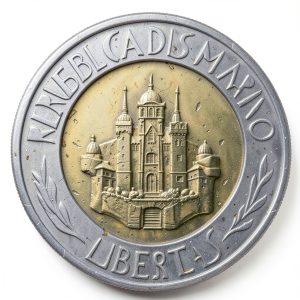 1984 San Marino 500 Lire Coin Albert Einstein Bronze-0