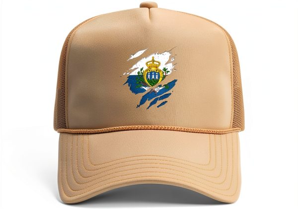 San Marino Flag Trucker Hat Adjustable Mesh Cap Unisex Adult-1