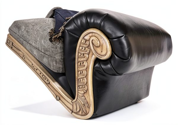 Roundhill Furniture Loveseat Ebony Faux Leather Classic-5