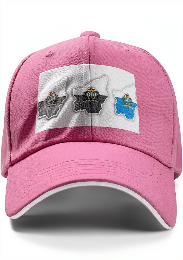 San Marino Flag Map Baseball Cap Adjustable Polyester Unisex-1