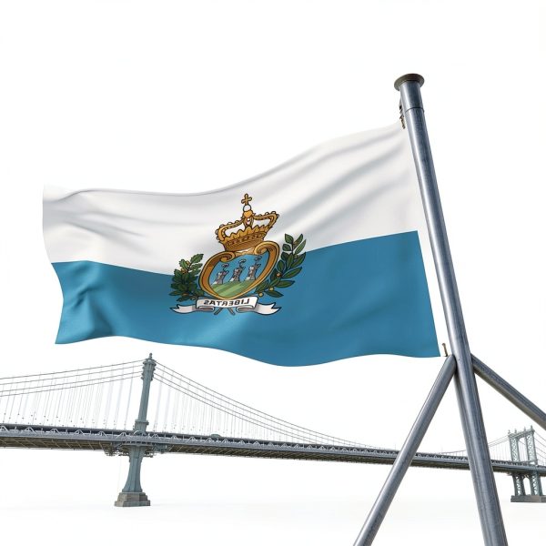 San Marino Flag KOSPOGO Sided Polyester 5x8-4
