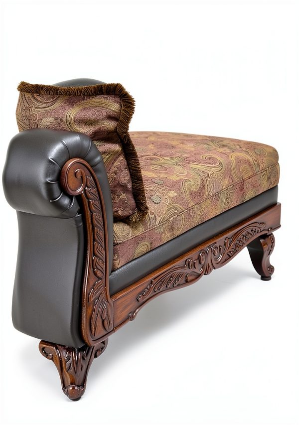 Sofa Chaise Roundhill 60in Wide Coffee Brown-2