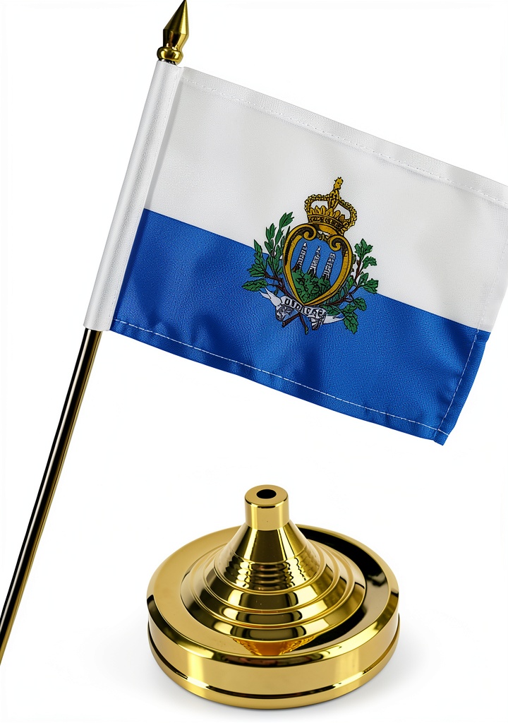 Miniature flags on a small flag stand