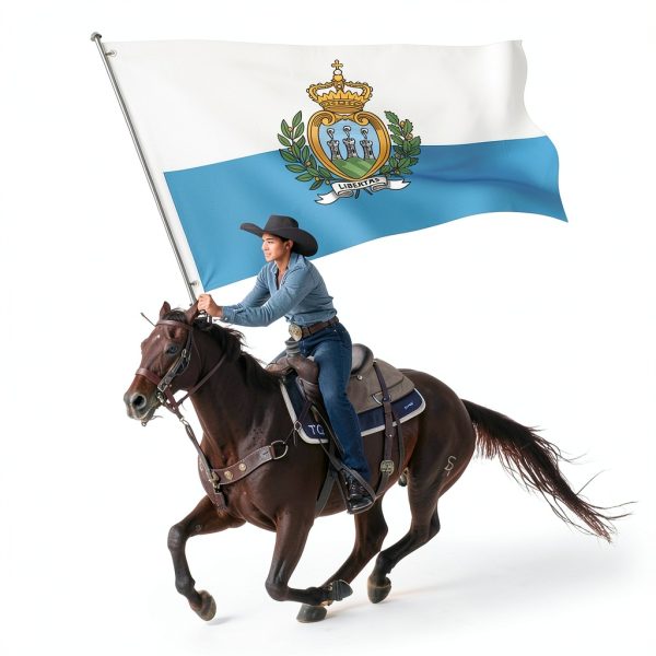 San Marino Flag KOSPOGO Sided Polyester 5x8-2