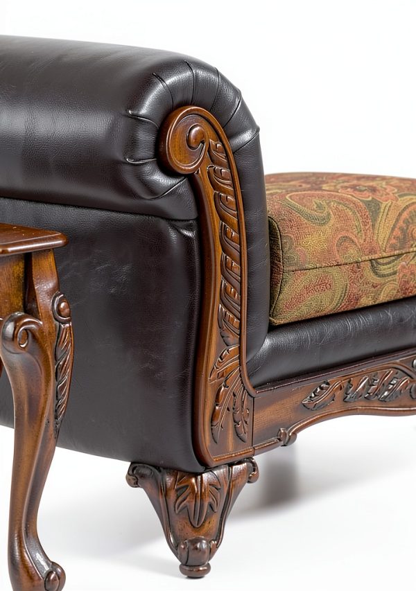 Sofa Chaise Roundhill 60in Wide Coffee Brown-4