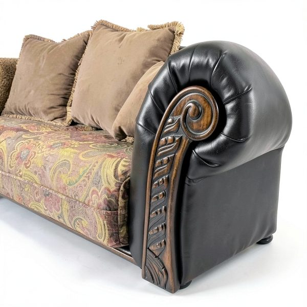 Roundhill Chocolate Traditional Sofa Living Room-2