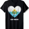 San Marino Heart Flag T-Shirt by San Marino Flag – Lightweight Fit-0